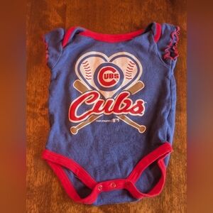 Blue and Red Cubs Baby Onesie/ 0-3 Months